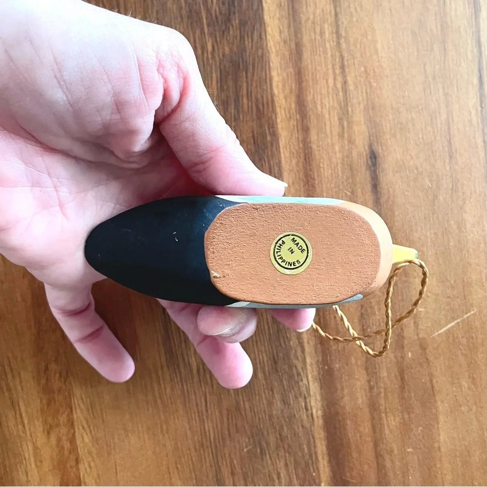 *VINTAGE* Mallard Duck Ornament - Wood - Christmas - Decor - 4.5” x 1.25” x 2.5” - Picture 6 of 6